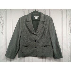 Allyson Cara Blazer Womens Size 16 Professional Charcoal Dark Gray Lined Pockets